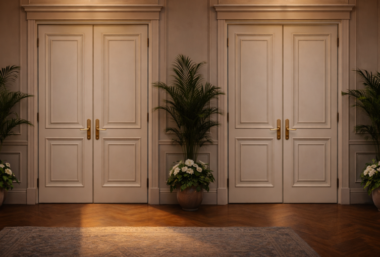 Doors revealing different outcomes